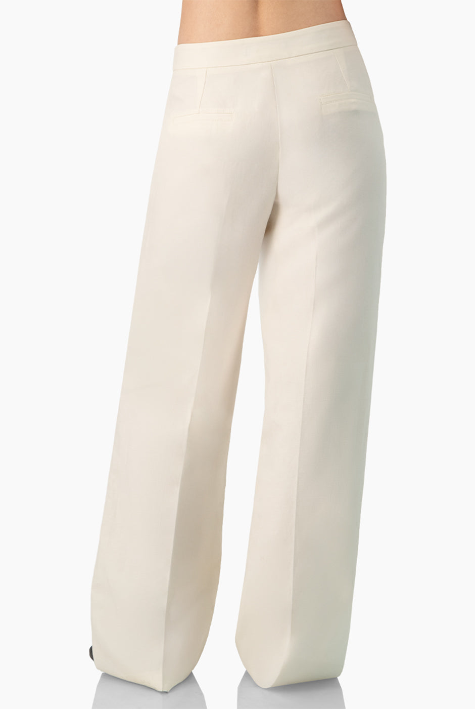Pantalón recto marfil sin bolsillos, estilo formal
