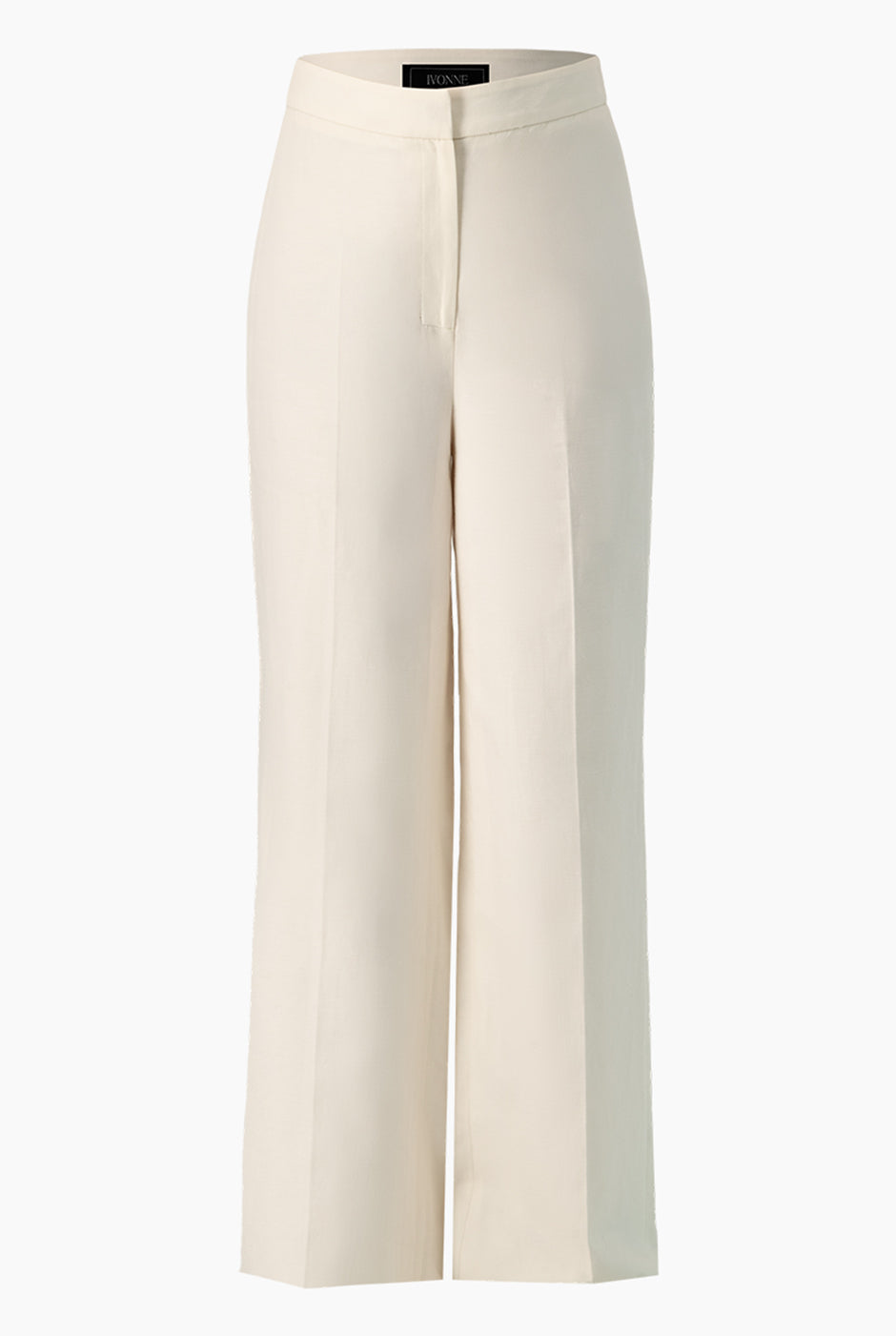 Pantalón recto marfil sin bolsillos, estilo formal
