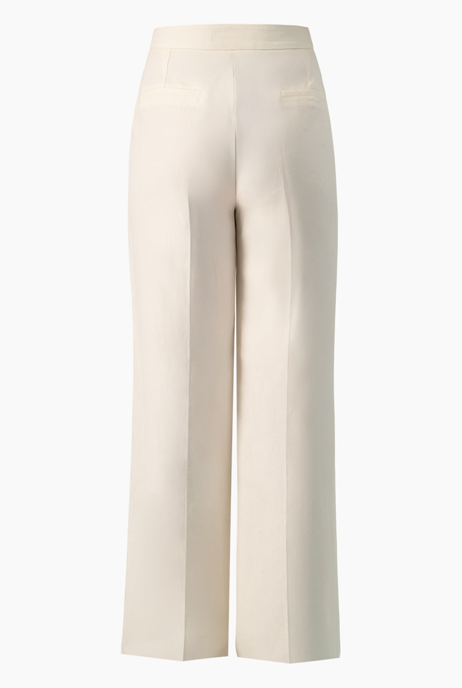 Pantalón recto marfil sin bolsillos, estilo formal