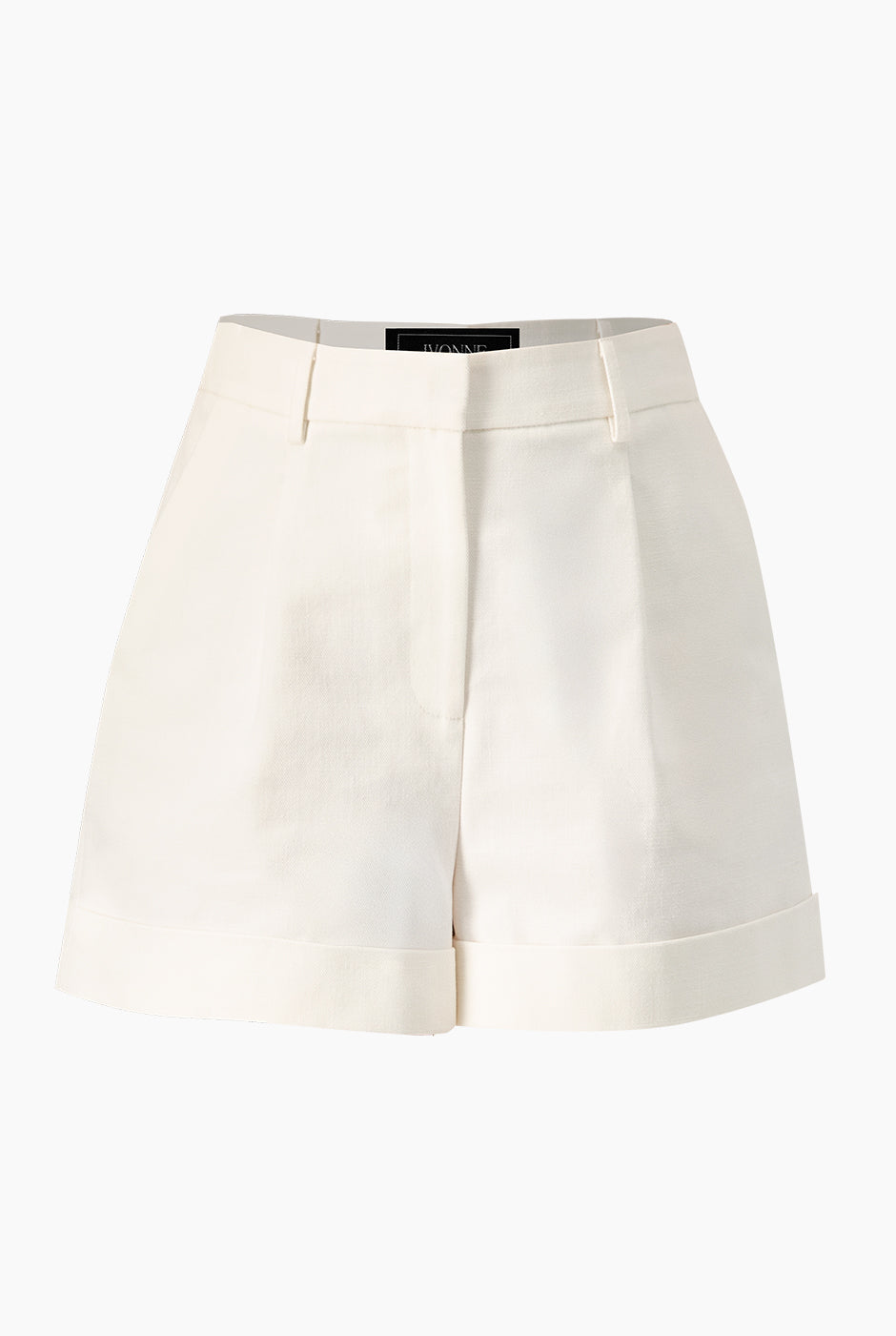 Short sastreado marfil con bolsillos y botón frontal