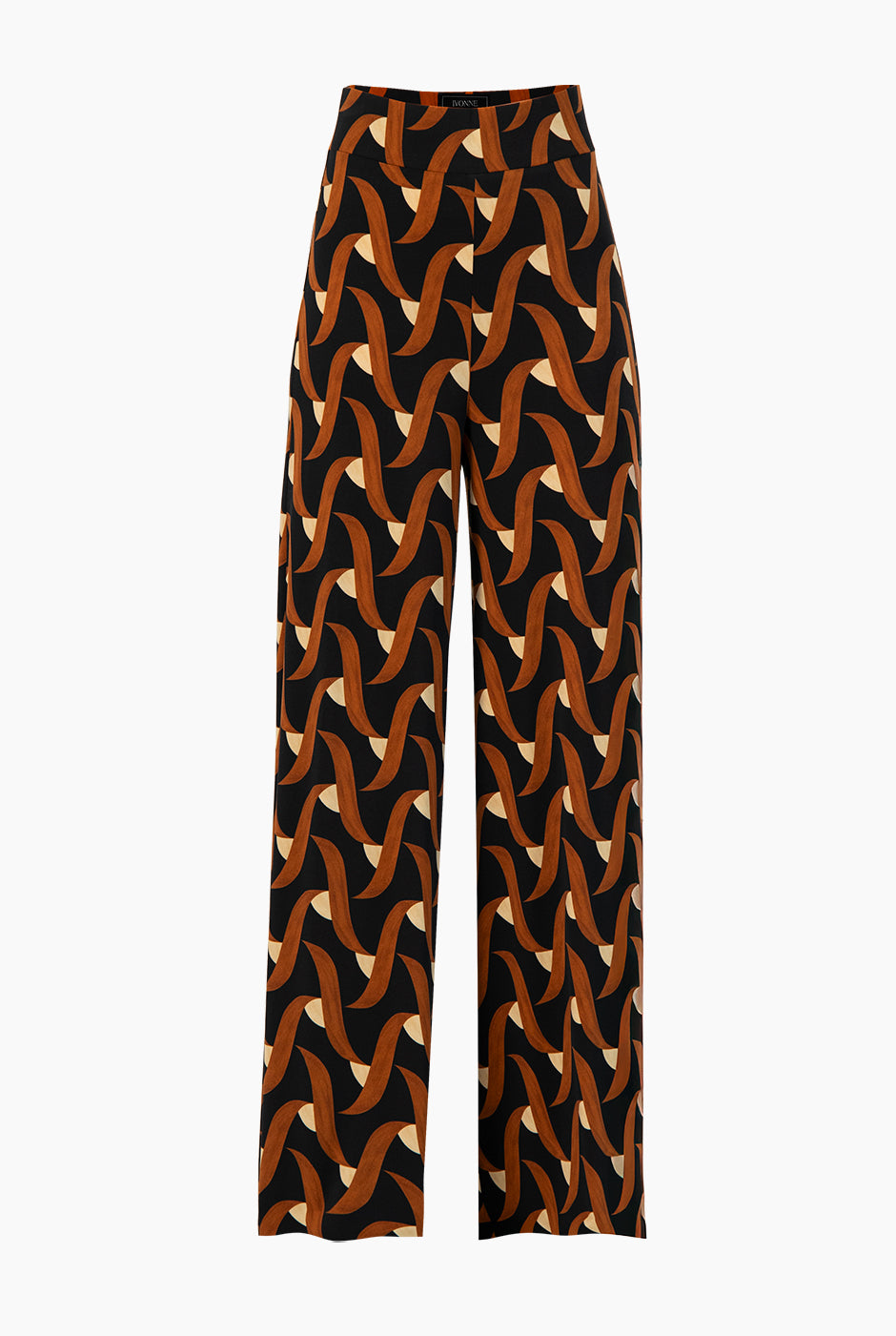 Pantalón amplio multicolor con estampado geométrico