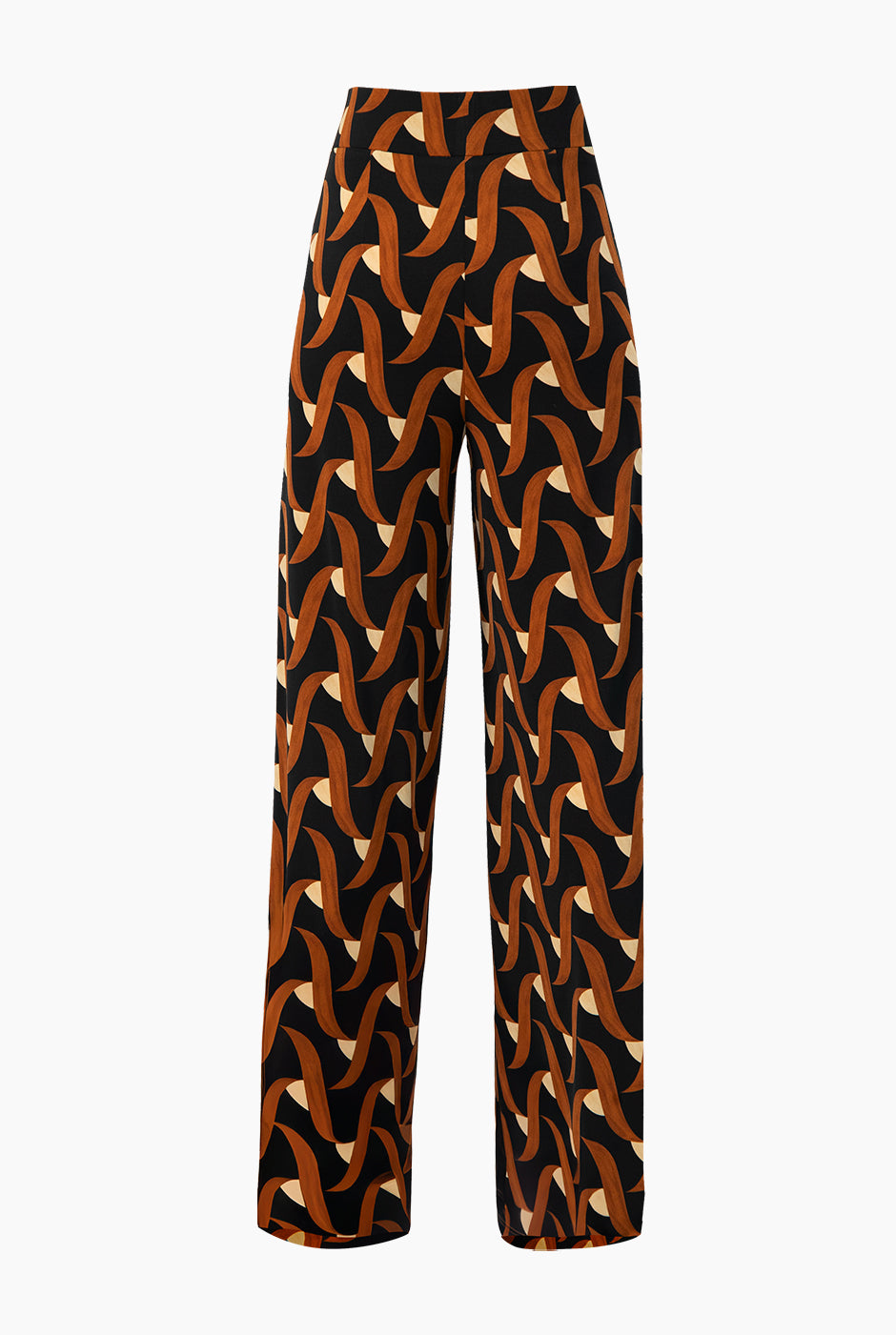 Pantalón amplio multicolor con estampado geométrico