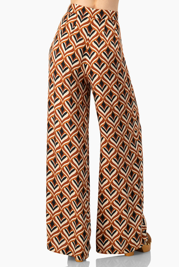 Pantalon estampado amplio y cierre