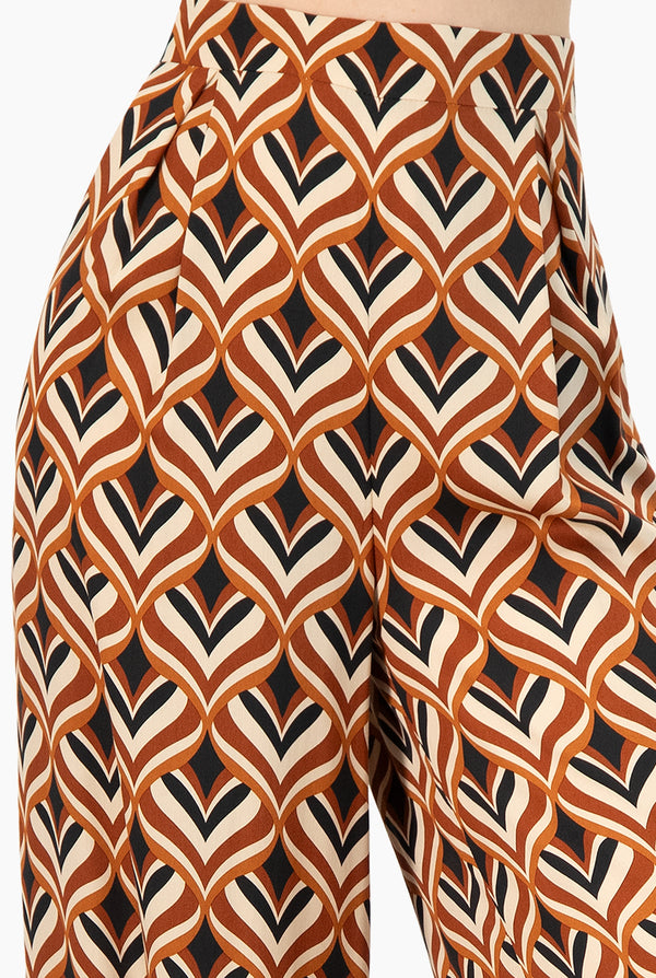 Pantalon estampado amplio y cierre