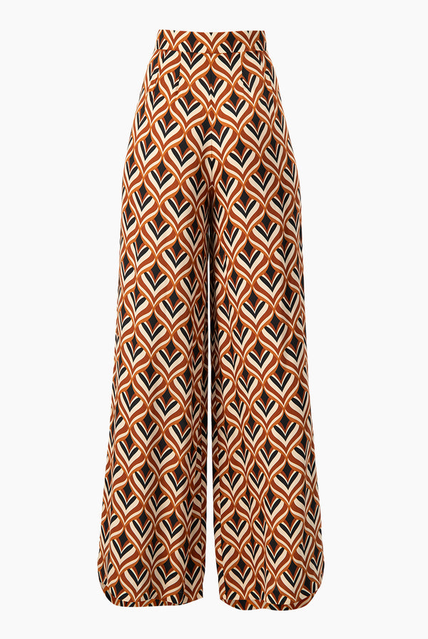 Pantalon estampado amplio y cierre