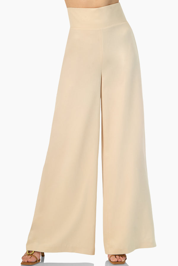 Pantalon amplio de pretina ancha