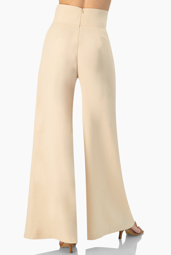 Pantalon amplio de pretina ancha