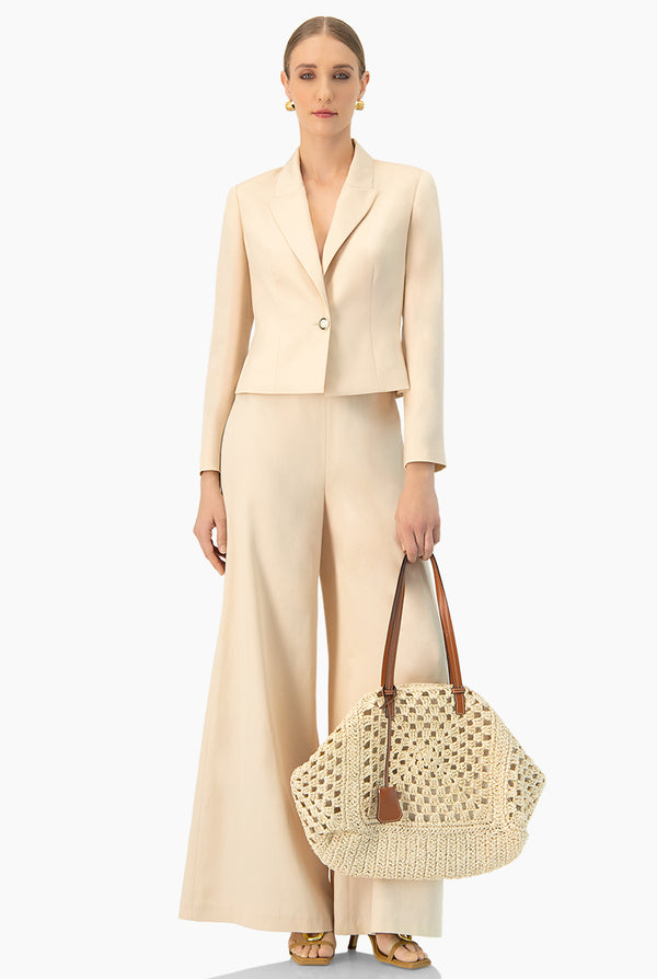 Pantalon amplio de pretina ancha