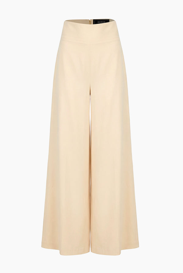 Pantalon amplio de pretina ancha