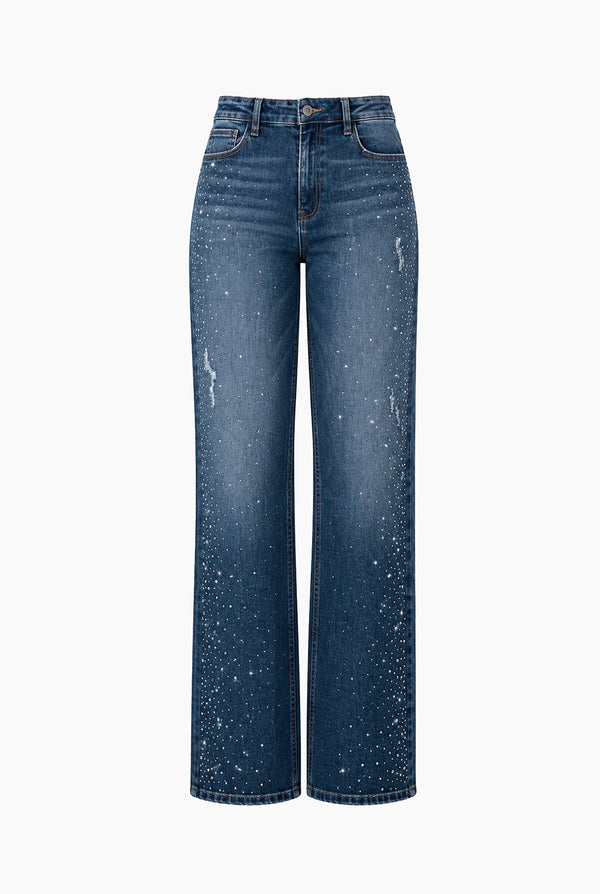 Jeans mom con destruccion