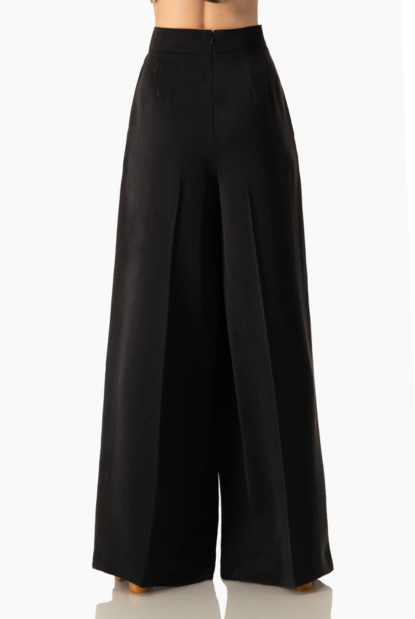 Pantalon pierna ancha con pinzas