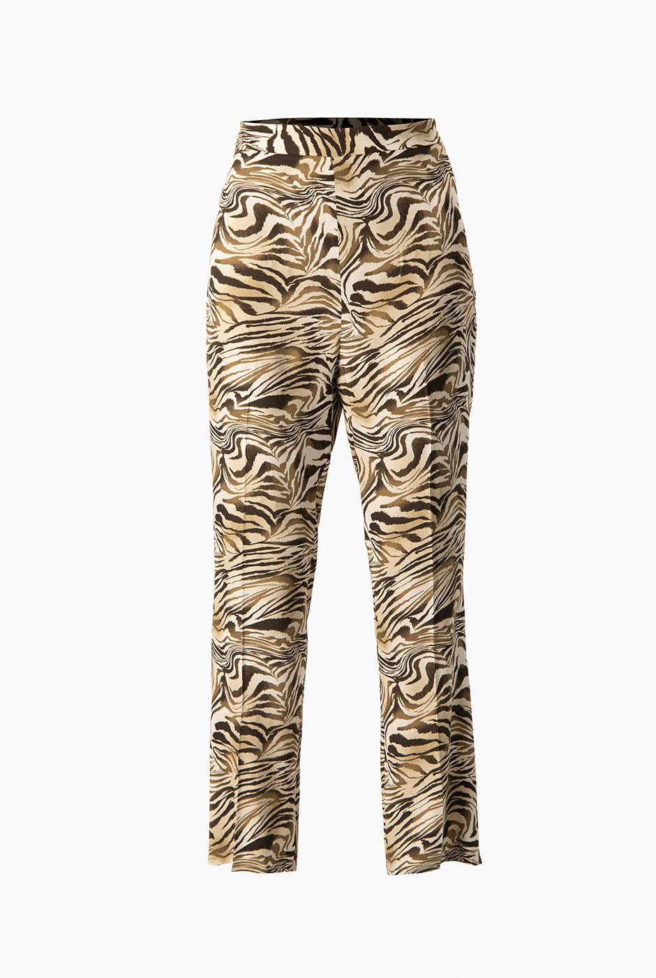 Pantalón capri estampado verde olivo, animal print