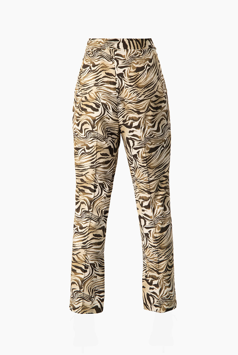 Pantalón capri estampado verde olivo, animal print