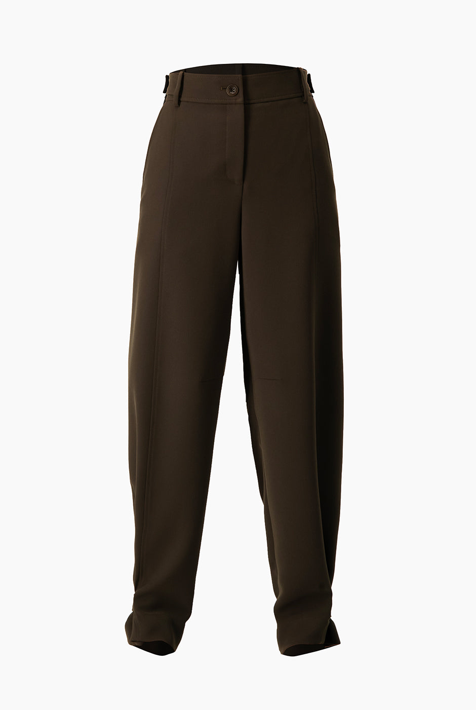 Pantalón recto verde olivo con charreteras y bolsillos