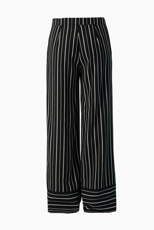 Pantalon a rayas pierna amplia