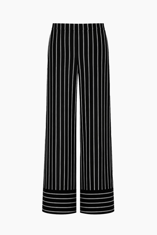 Pantalon a rayas pierna amplia