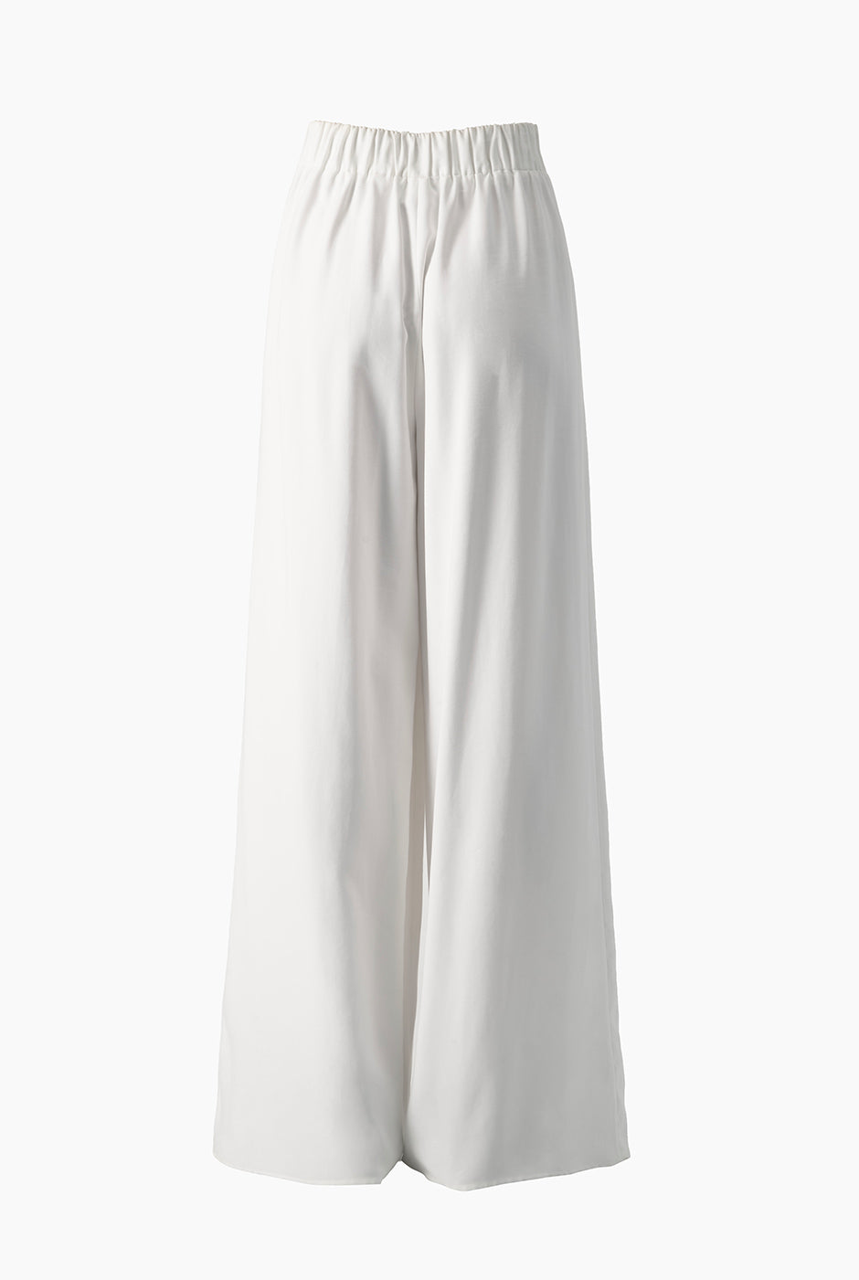 Pantalón blanco con pinzas y pierna amplia, estilo elegante