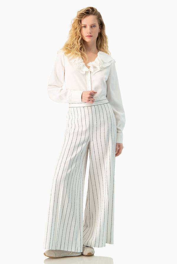 Pantalon amplio de rayas