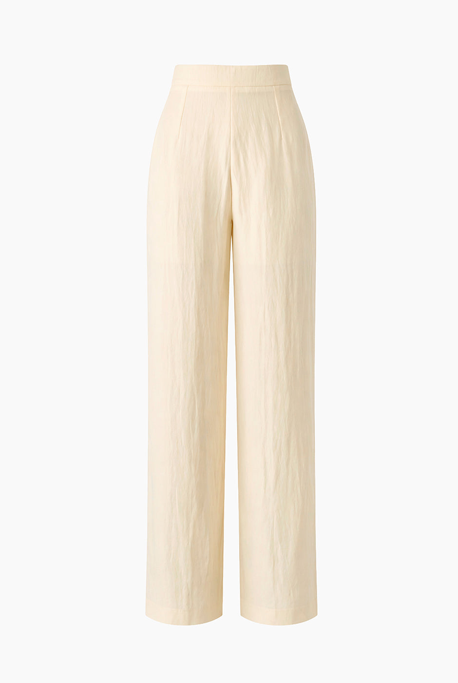 Pantalón recto marfil sin bolsillos, elegante