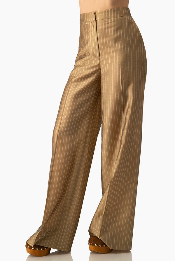 Pantalon rayado de pierna ancha