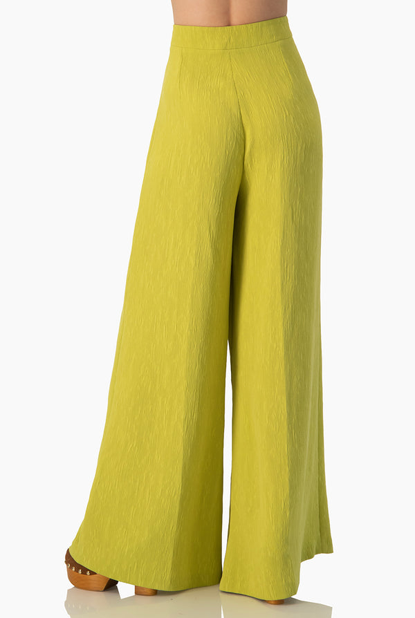 Pantalon amplio verde con pinzas