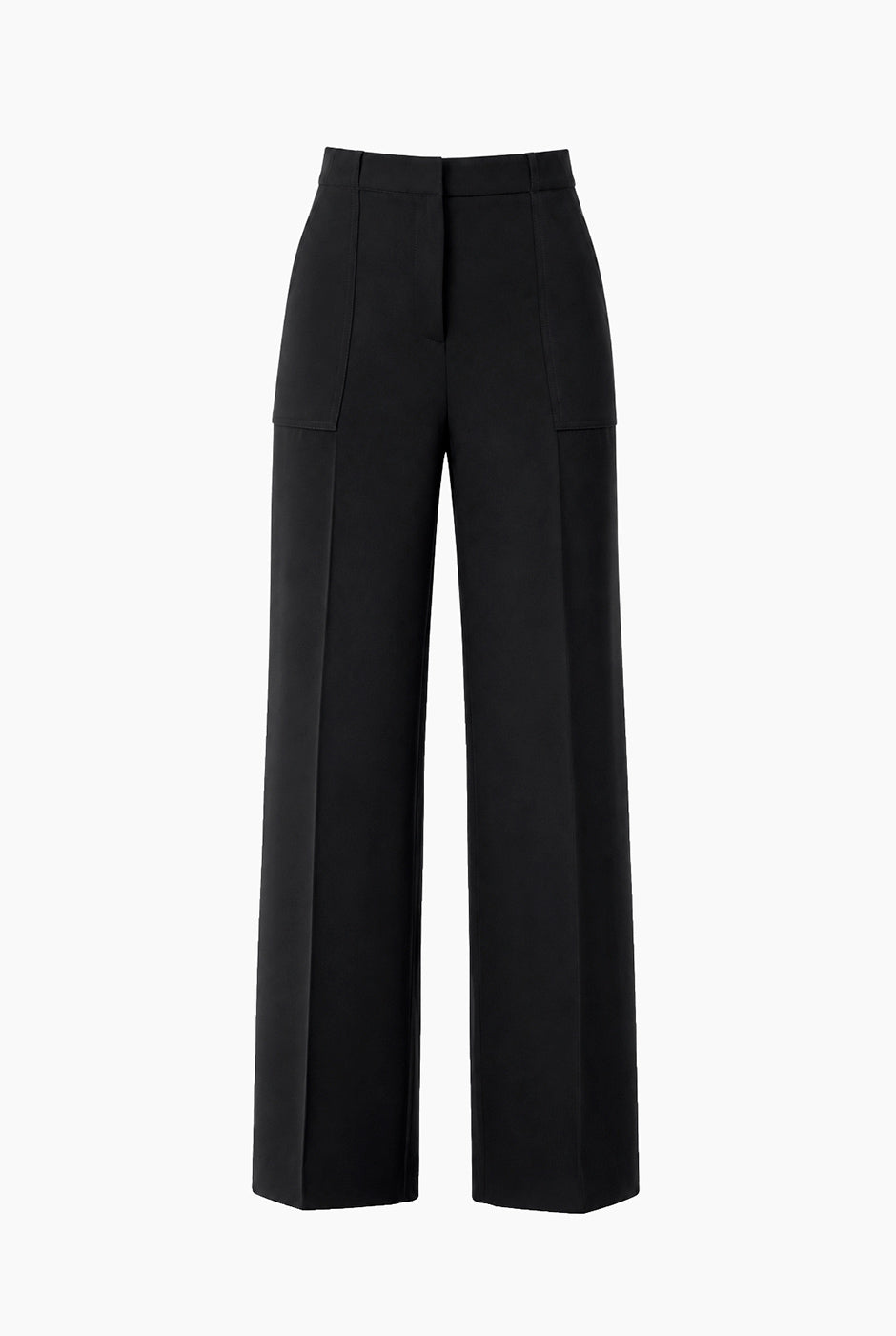 Pantalón negro Ivonne de pierna ancha con bolsillos