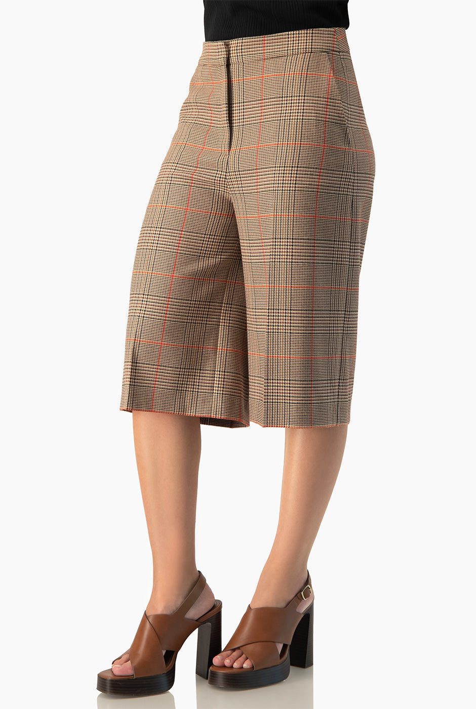Pantalón palazzo beige Ivonne con bolsillos laterales