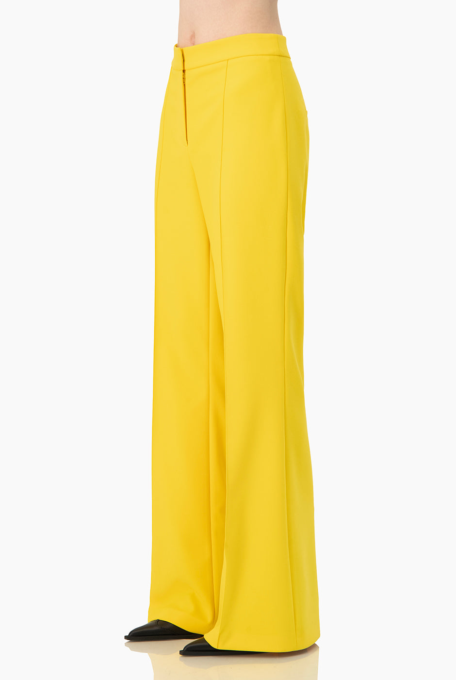 Pantalón sastreado amarillo Ivonne con pliegues frontales