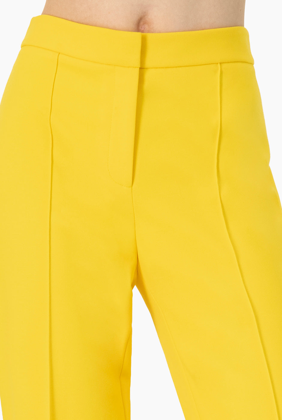 Pantalón sastreado amarillo Ivonne con pliegues frontales