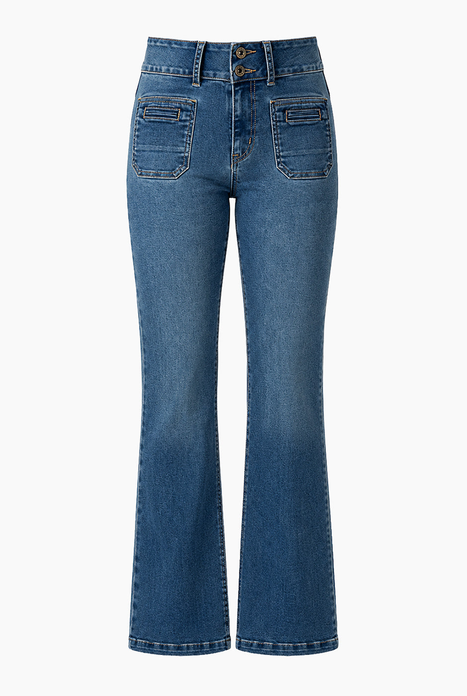 Jeans Ivonne azul marino con doble botón y bolsillos