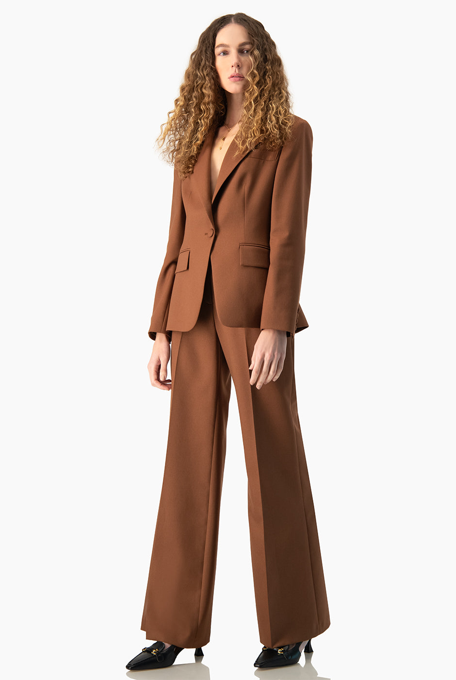 Pantalón Ivonne semi campana chedrón sin bolsillos