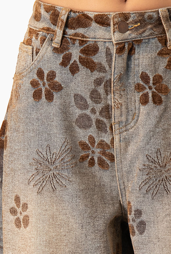 Jeans Ivonne denim floral