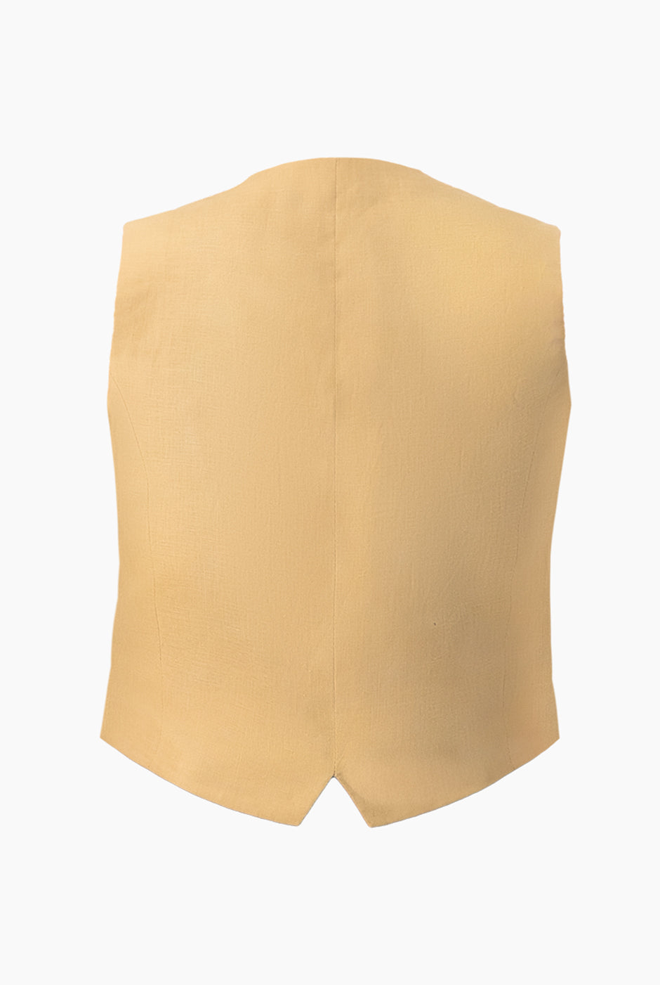 Chaleco beige formal con bolsillos simulados y botones