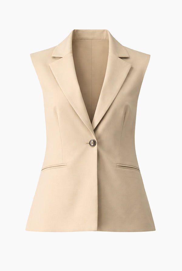 Chaleco liso tono beige