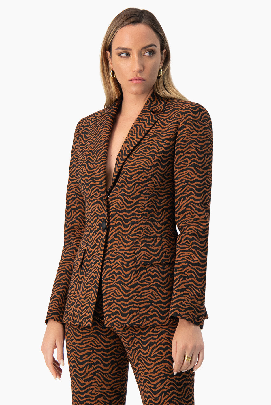 Blazer estampado de un boton frontal