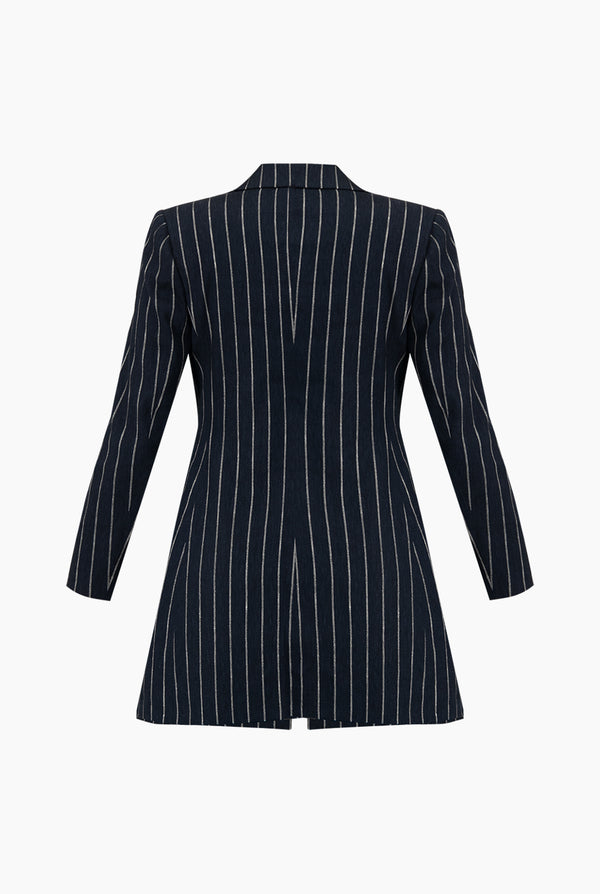 Saco de rayas con bolsillos