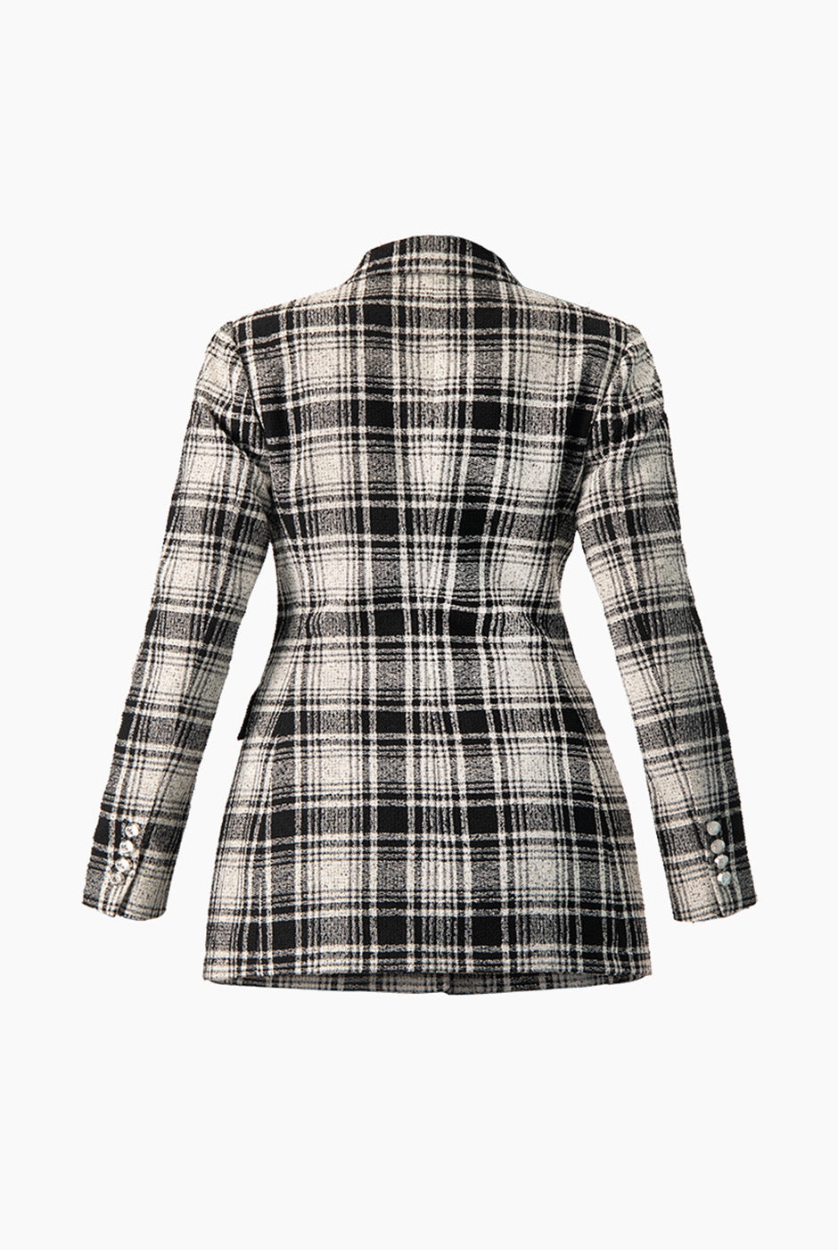 Saco blazer negro con botones y bolsillos de Ivonne