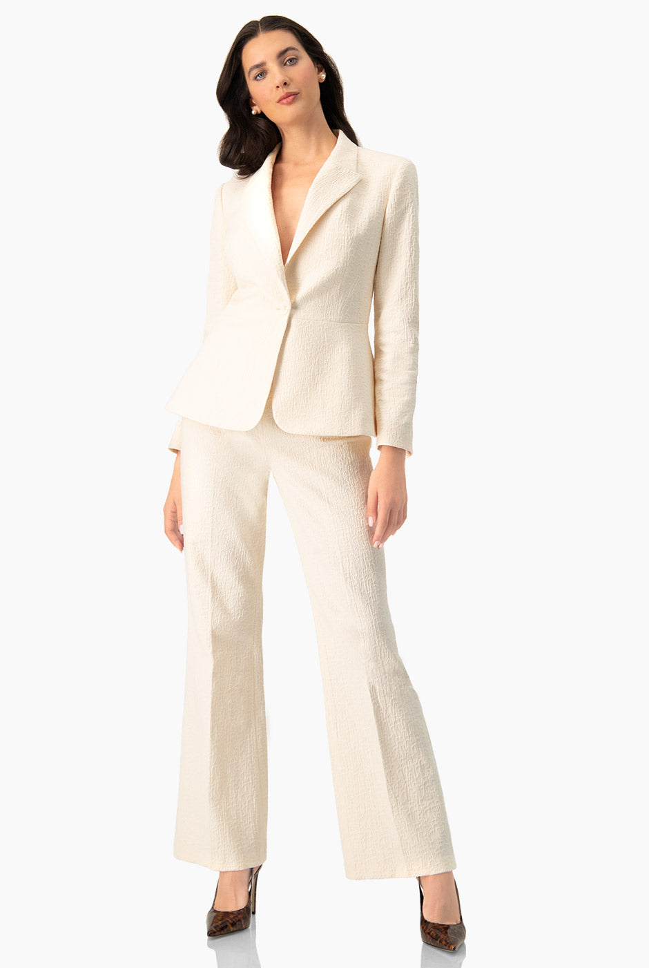 Saco Blazer Natural Elegante de Cruce Sencillo