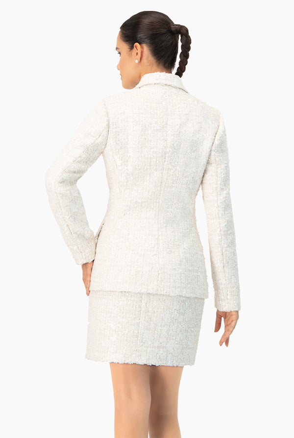 Saco cruzado tejido con 3 botones