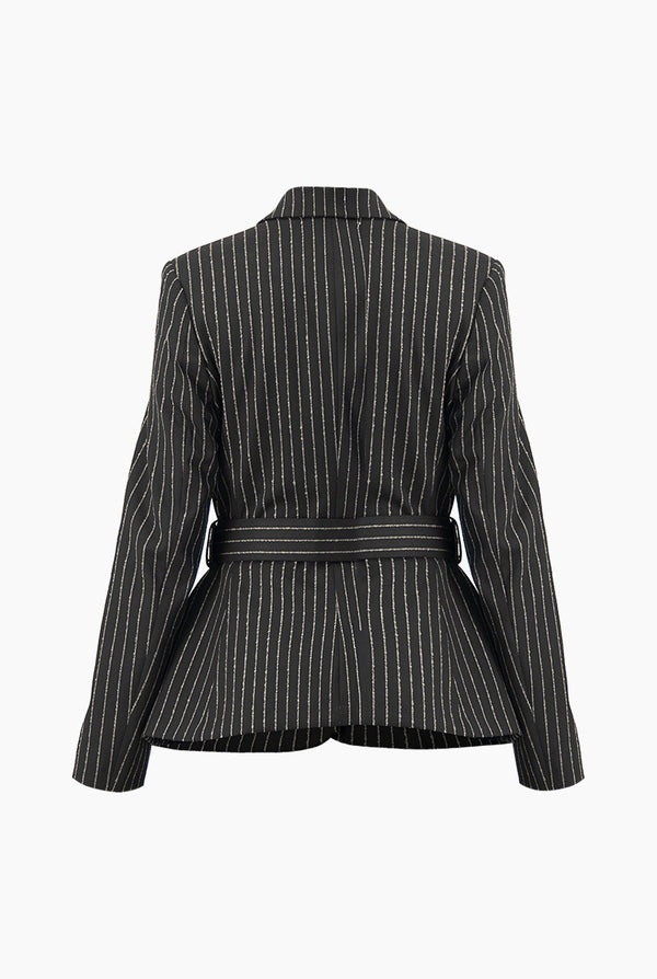 Saco cruzada con cinturon