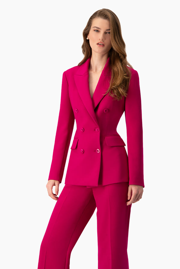 Saco cruzado en tono fucsia