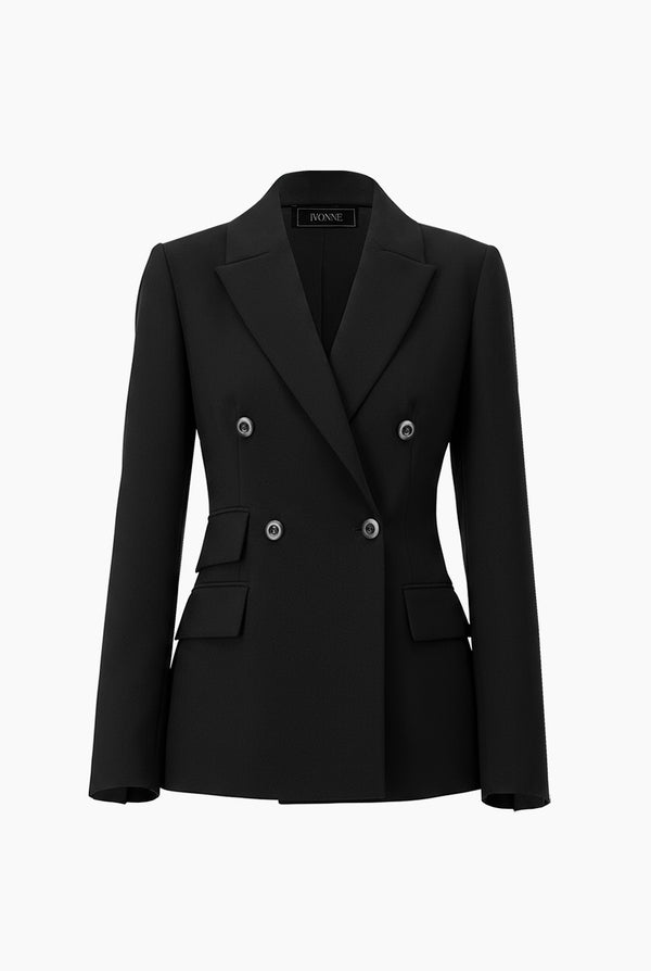 Saco sastreado negro con bolsillos