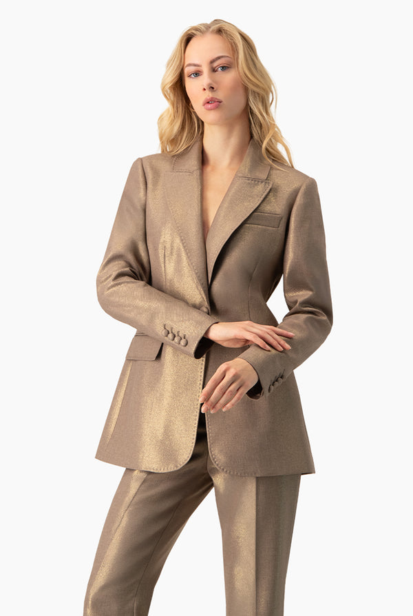 Blazer liso con bolsillos