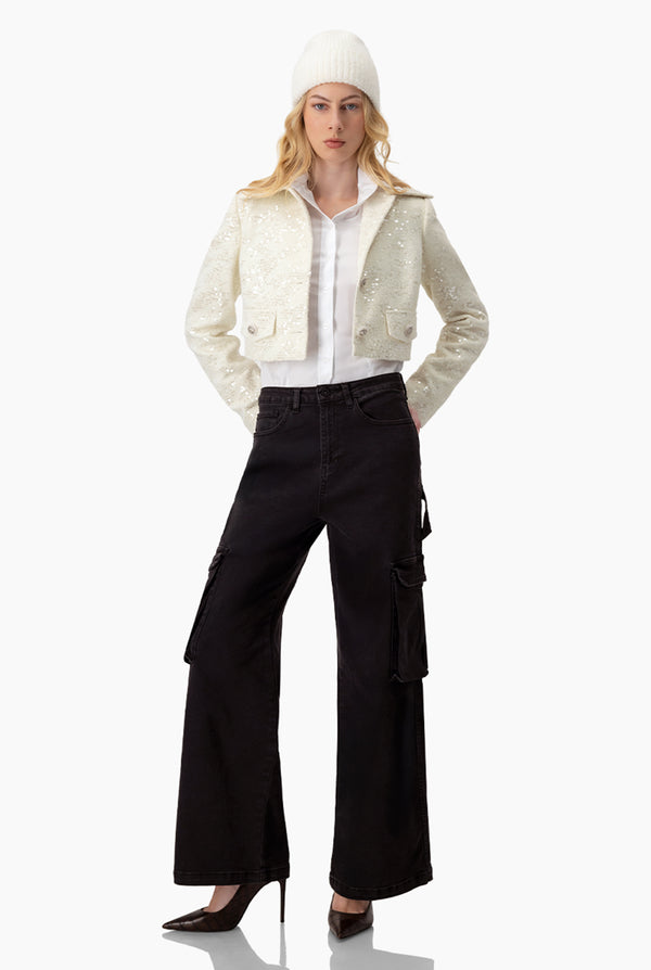 Saco corto con lentejuelas