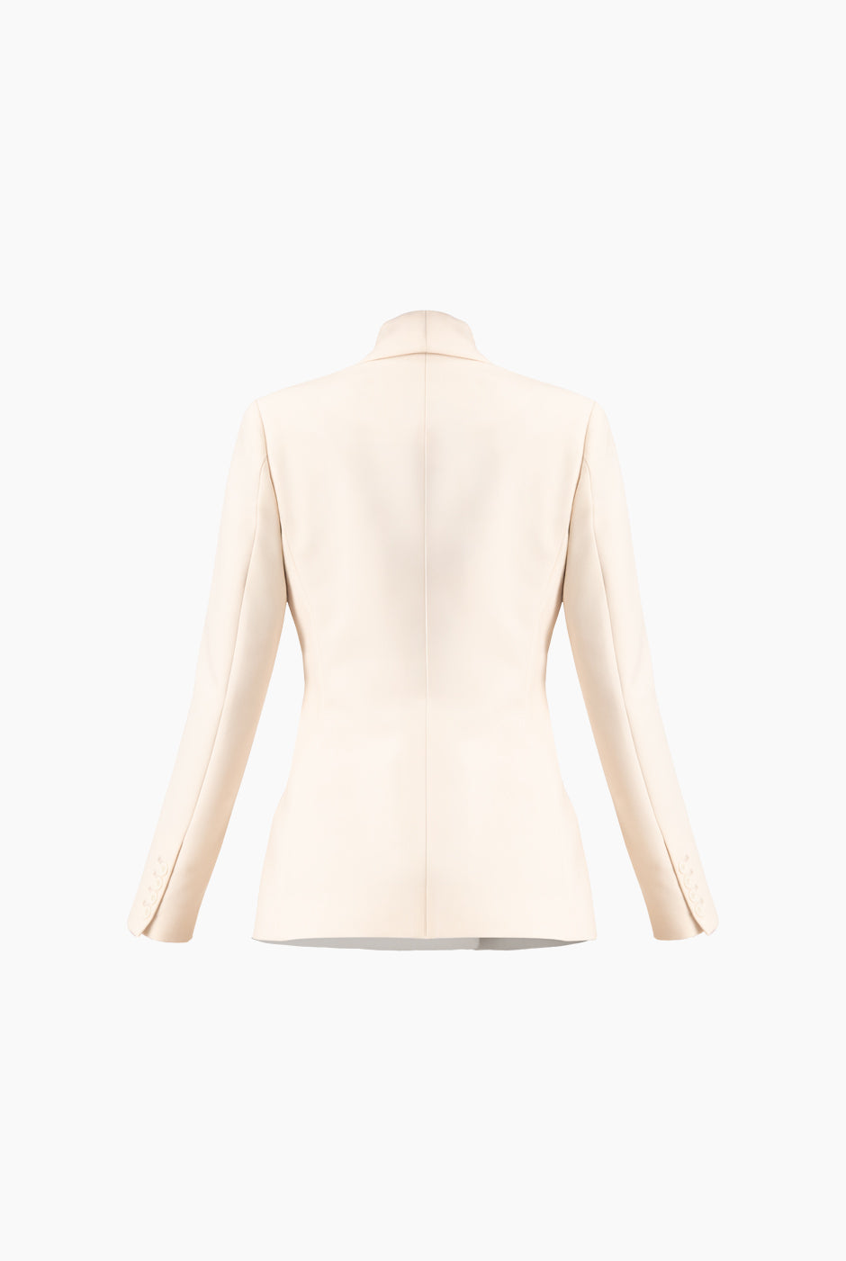 Saco liso marfil con doble botonadura y solapa esmoquin