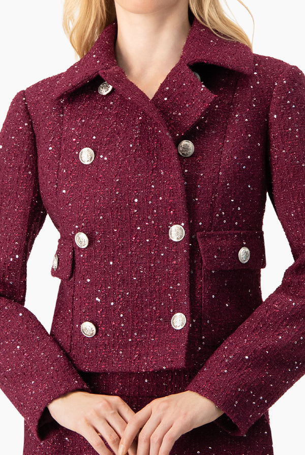 Saco corto cruzado de botones