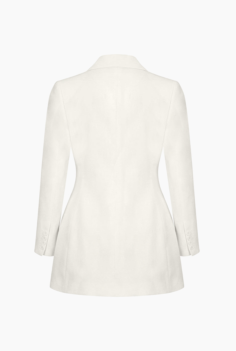 Saco blazer blanco con botón frontal y solapas clásicas