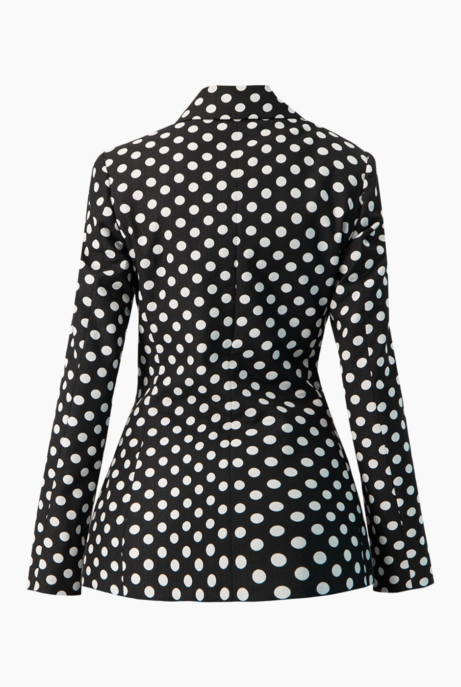 Saco cruzado negro con lunares y doble botón frontal