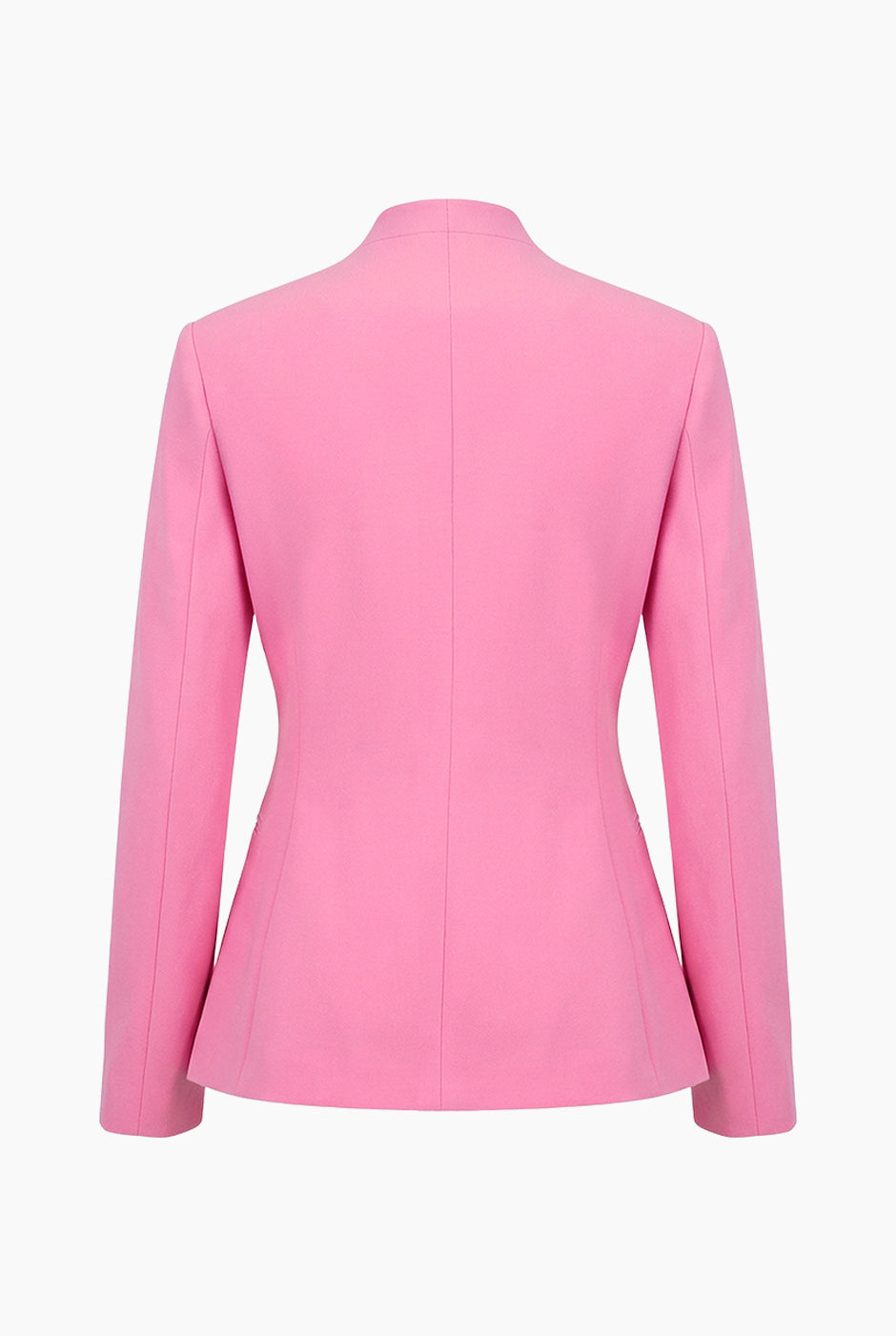 Saco rosa sin solapa con bolsillos, elegante y entallado