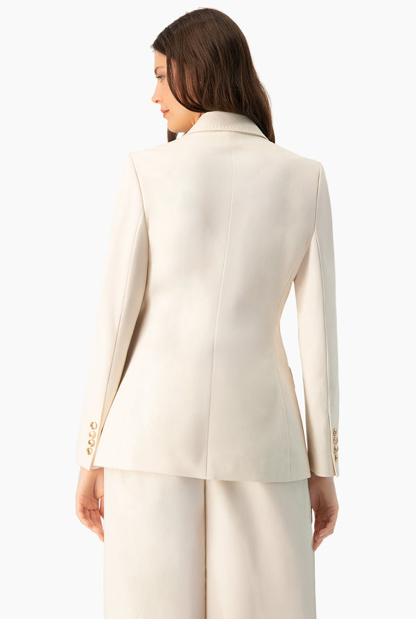 Blazer liso de cruce sencillo